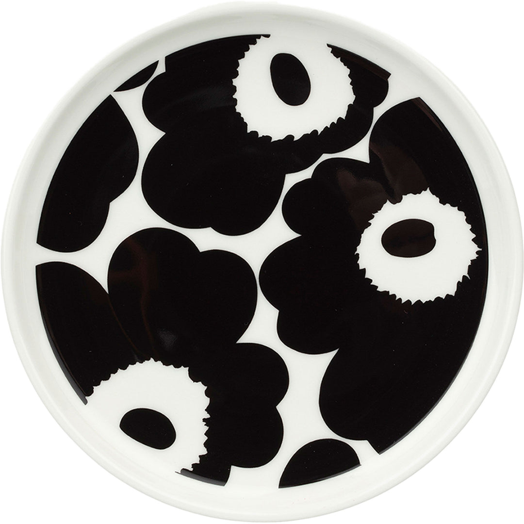 Marimekko Marimekko Unikko tallerken 13,5 cm, sort/hvid – frontbillede (Tallerken)