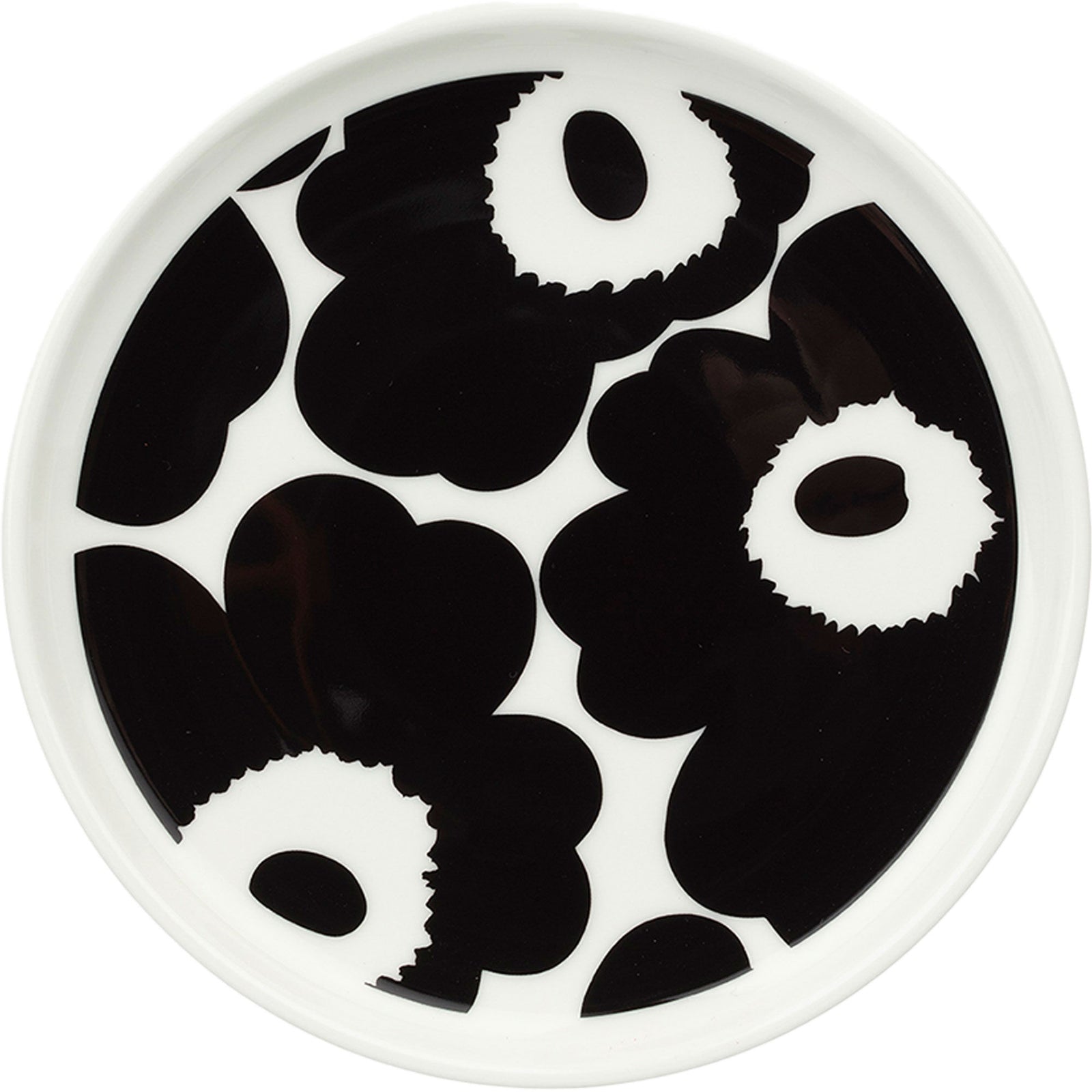 Marimekko Marimekko Unikko tallerken 13,5 cm, sort/hvid – frontbillede (Tallerken)