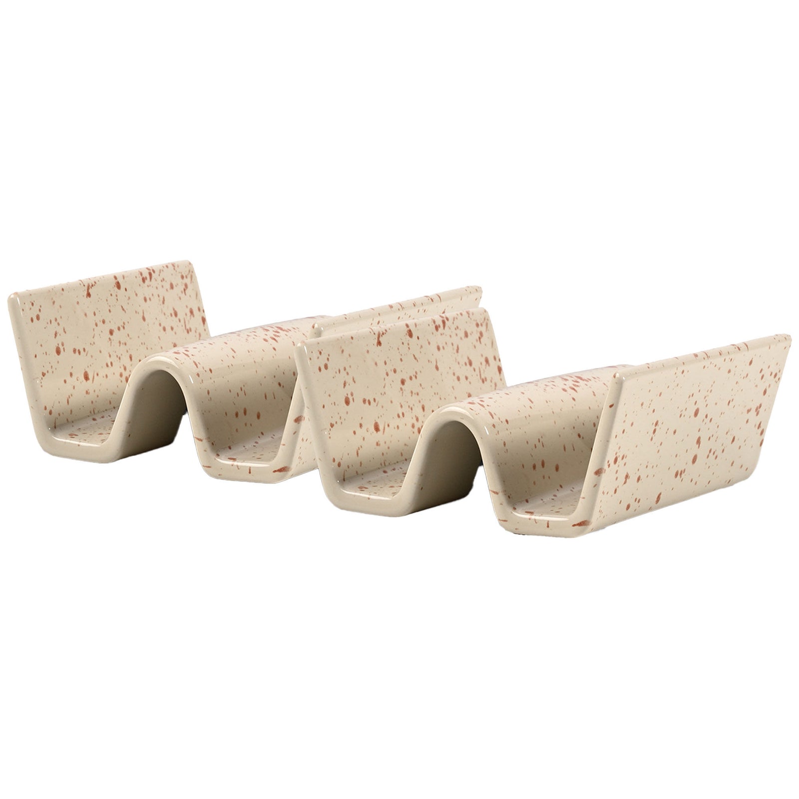 Sagaform Sagaform Ditte tacoholder 2-pak, beige/bordeaux – close-up (Tacoholder)