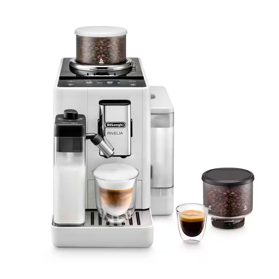 Delonghi Delonghi Rivelia EXAM440.55.W Helautomatisk kaffemaskine, hvid – produktvisning (Espressomaskiner)