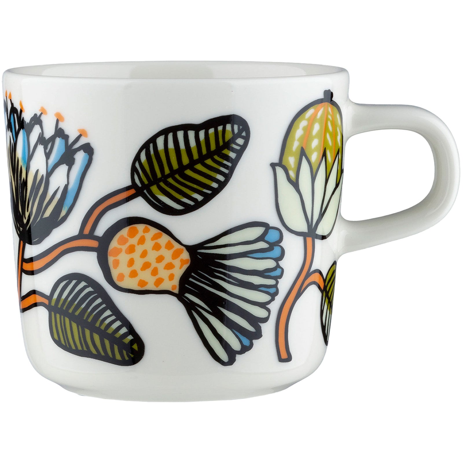 Marimekko Marimekko Tiara kaffekop 2 dl, hvid/grøn/orange ❤ detaljebillede (Kaffekopper)