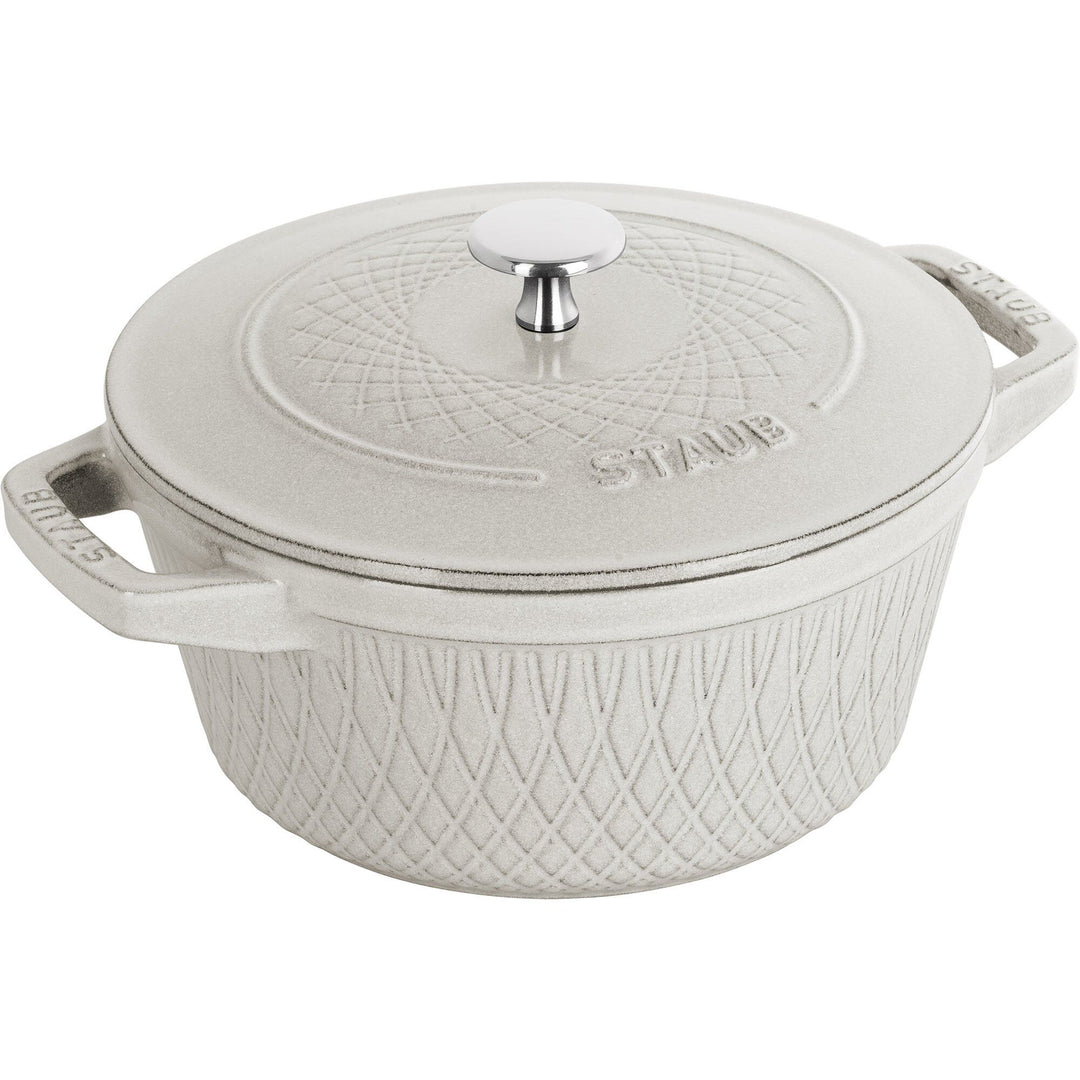 Staub Staub Twister støbejernsgryde 24 cm, white truffle – produktbillede (Støbejernsgryde)