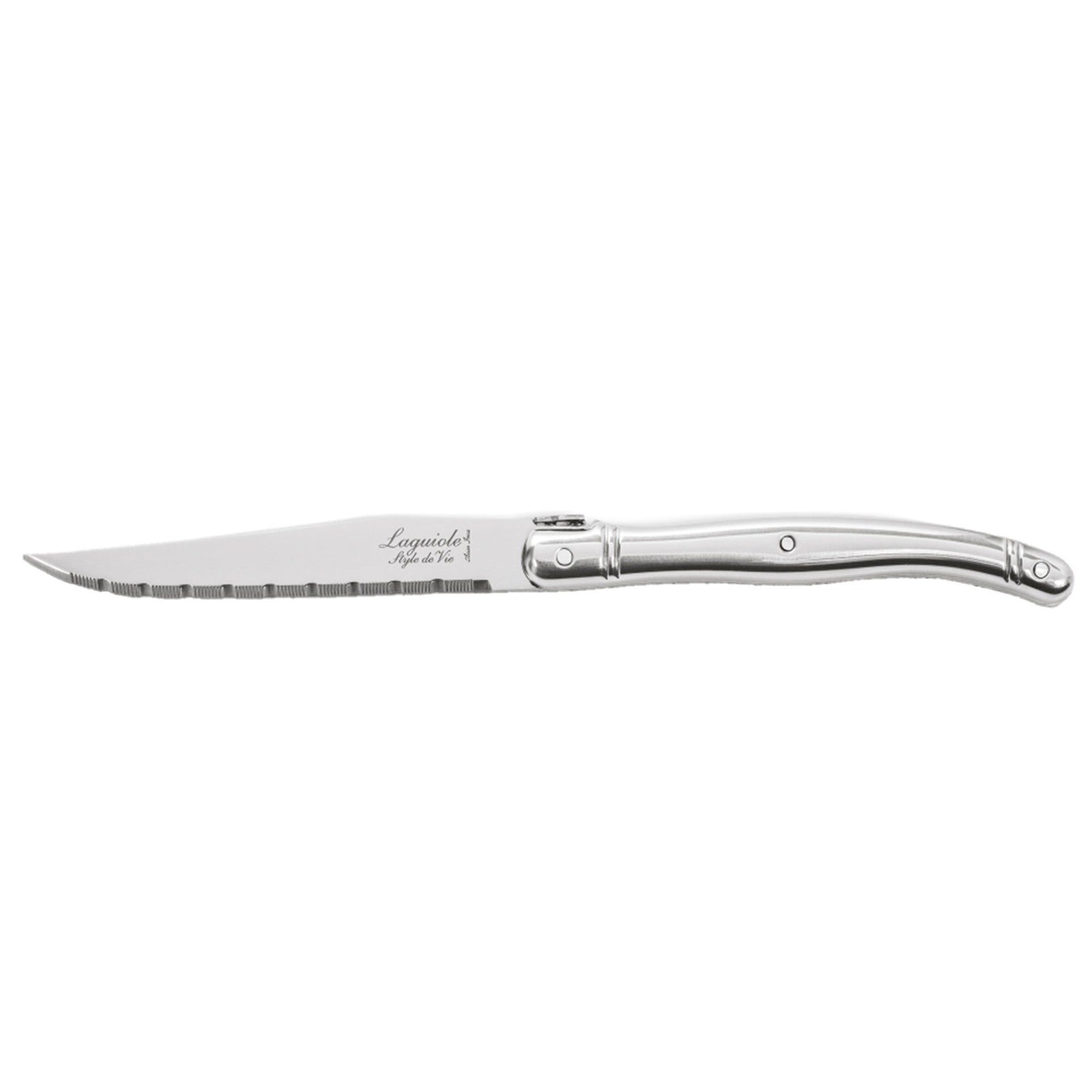 Laguiole Laguiole Premium Line steakknive 6 stk., rustfrit stål – billede i brug (Steakkniv)