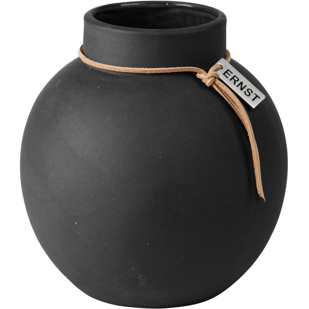 Ernst Ernst Vase mørkegrå 14 cm. ❤ frontbillede (Vase)
