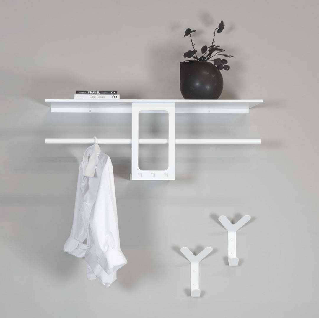 Produktbillede af Koons Hattehylde i hvid metal bredde 100 cm. på tilbud i høj kvalitet