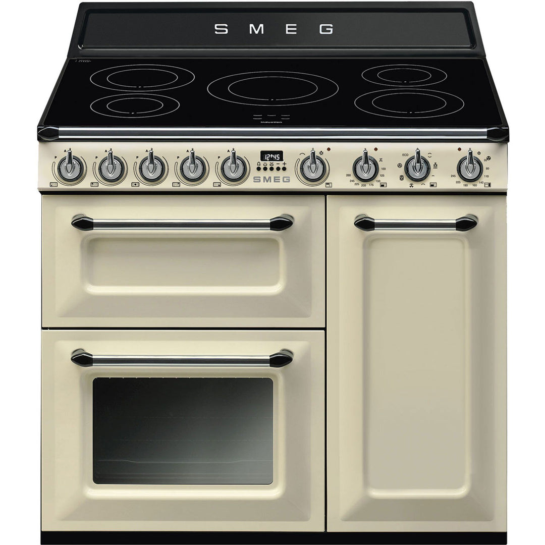 Smeg Smeg TR93IBL2 induktionskomfur 61 liter, creme – vinkelbillede (Induktionskomfur)