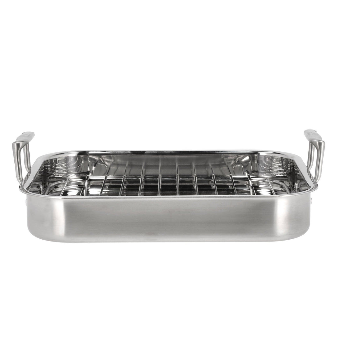 Pillivuyt Pillivuyt Somme bradepande med rist 32 x 26,5 x 5,5 cm, rustfrit stål ❤ produktfoto (Bagplade)