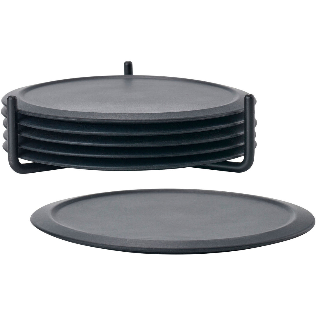 Zone Zone Singles glasbrikker med holder, sort – produktvisning (Glasunderlag)
