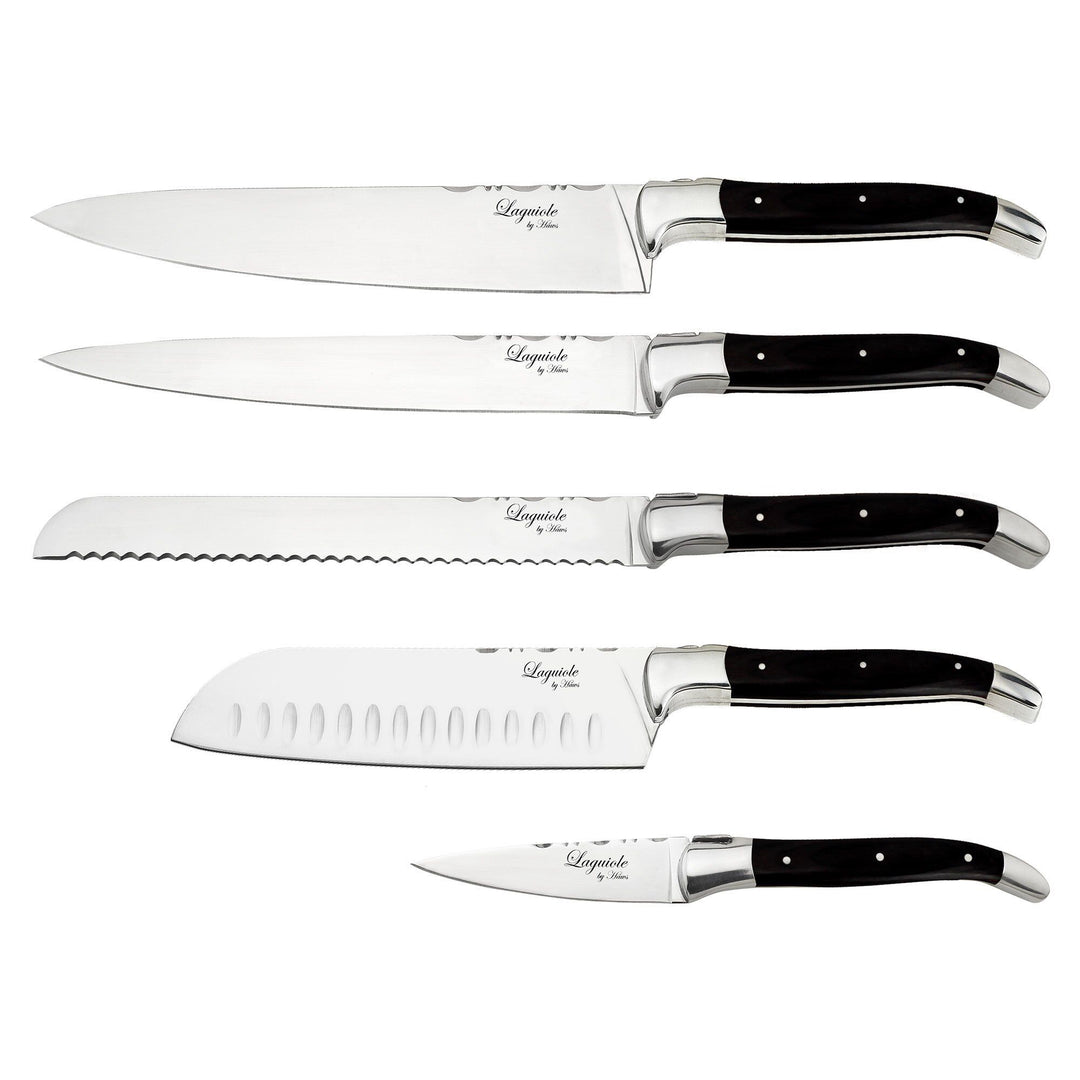 Laguiole by haws Laguiole by haws Kokkens knivsæt 5 dele, Black Wood ❤ produktfoto (Knivsæt)