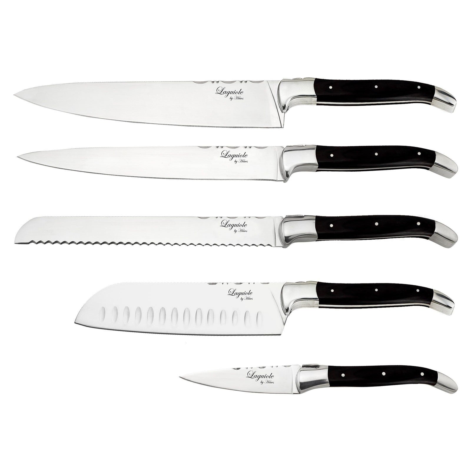 Laguiole by haws Laguiole by haws Kokkens knivsæt 5 dele, Black Wood ❤ produktfoto (Knivsæt)