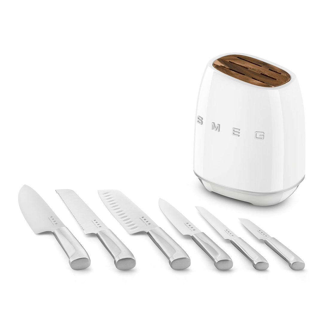 Smeg Smeg Knivblok med 6 knive, hvid ❤ produktfoto (Knivsæt)
