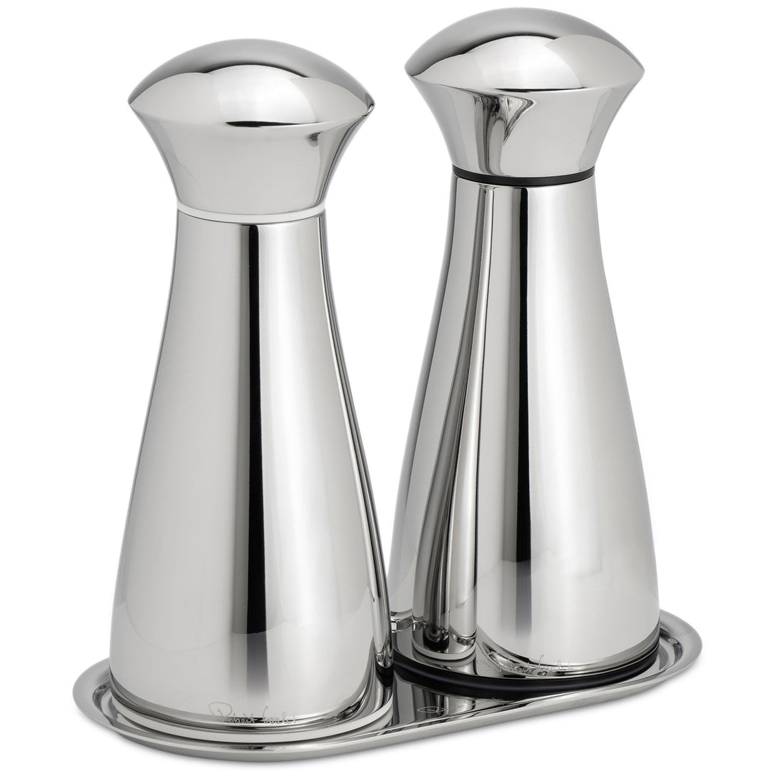 Robert welch Robert Welch Signature salt- og peberkværn med bakke 17 cm, rustfrit stål – produktfoto (Salt/peberkværn)