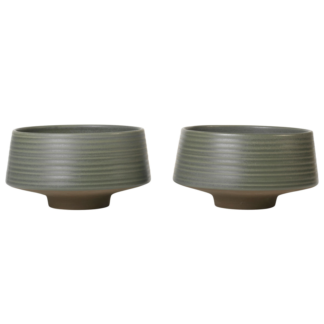 Broste Broste Miko Skål, dark green, 2 stk. – frontbillede (Serveringsskål)