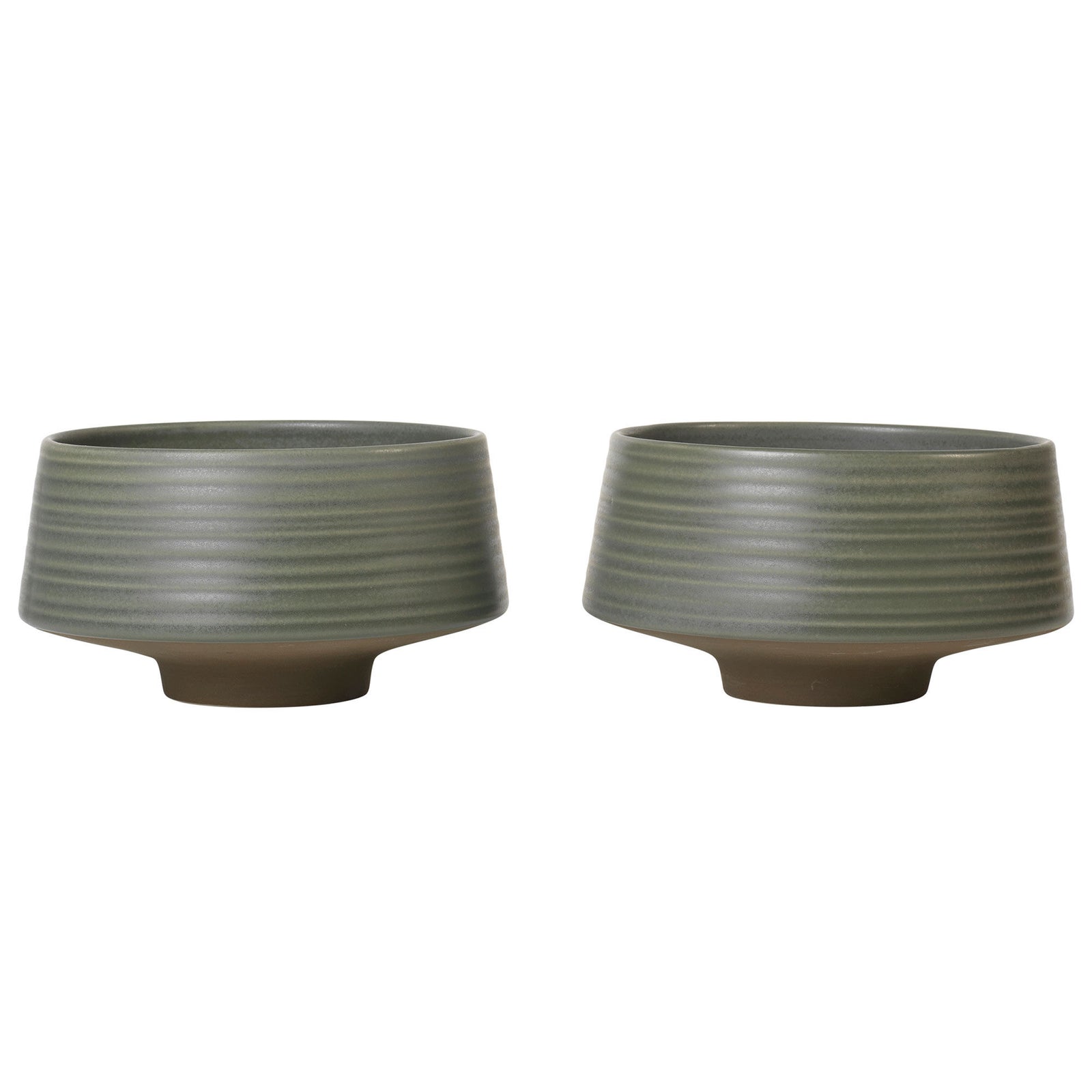 Broste Broste Miko Skål, dark green, 2 stk. – frontbillede (Serveringsskål)