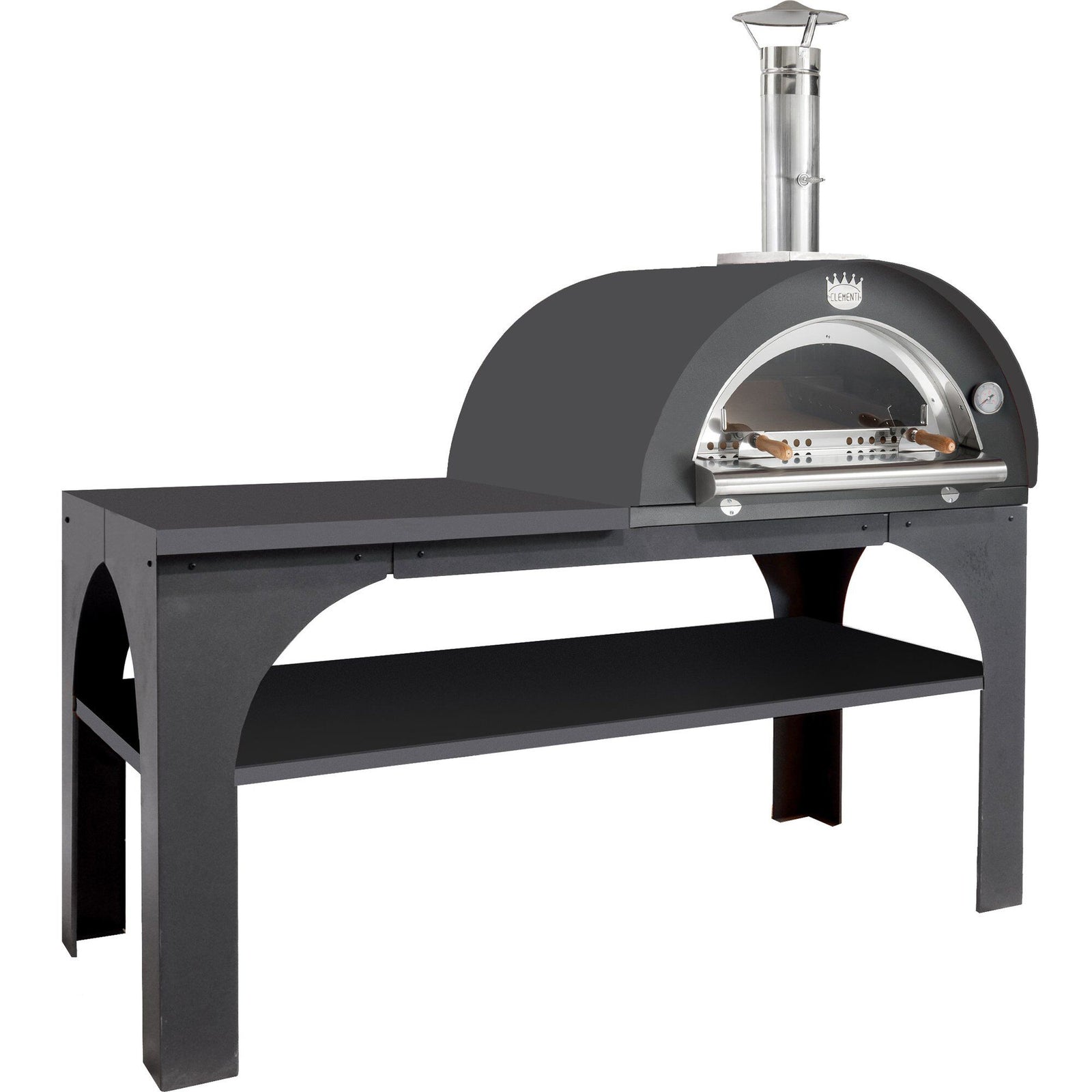Clementi forni Clementi forni Pizza Party Brændefyret Pizzaovn 80x60 cm. Antracit – produktbillede (Pizzaovne)