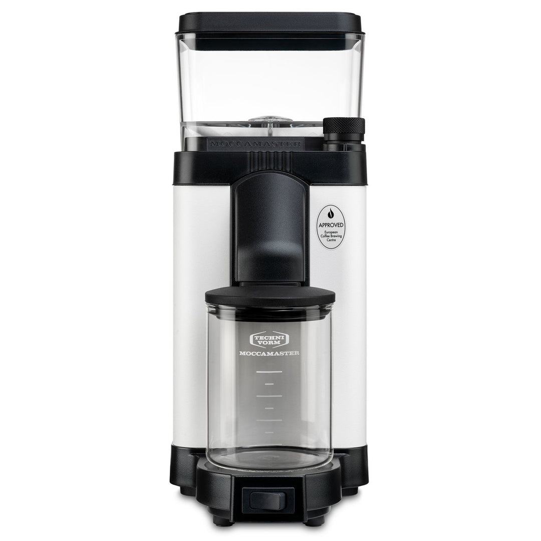 Moccamaster Moccamaster KM5 Burr kaffekværn, mat hvid – frontbillede (Kaffekværn)