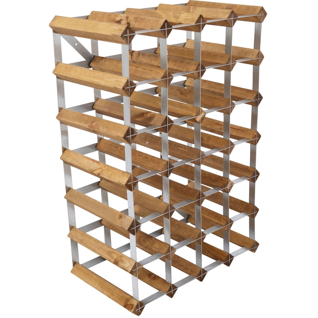 Traditional wine rack Traditional wine rack Vinreol Saml-Selv Lys Eg 30 flasker ❤ detaljebillede i kategorien Vinstativ