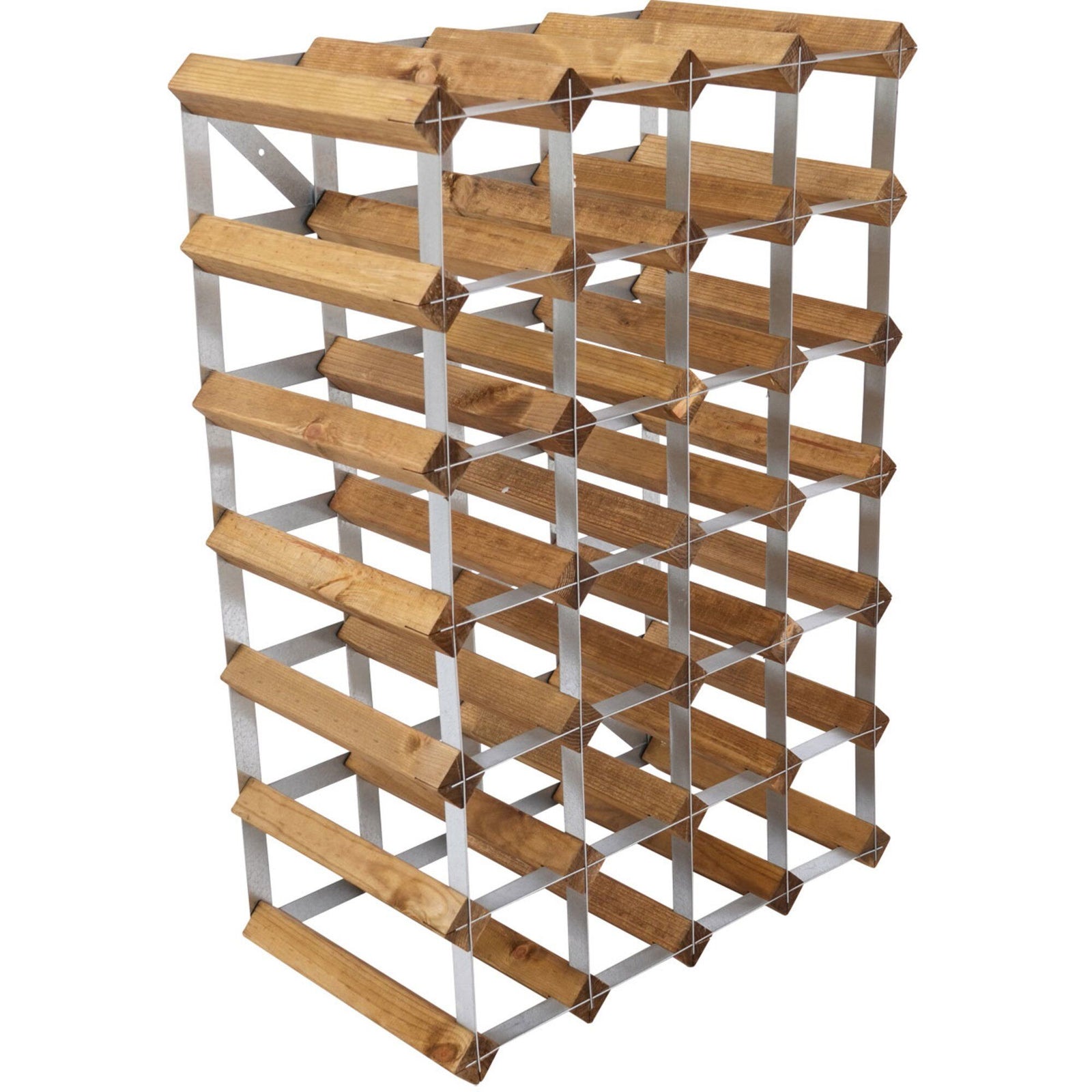 Traditional wine rack Traditional wine rack Vinreol Saml-Selv Lys Eg 30 flasker ❤ detaljebillede i kategorien Vinstativ