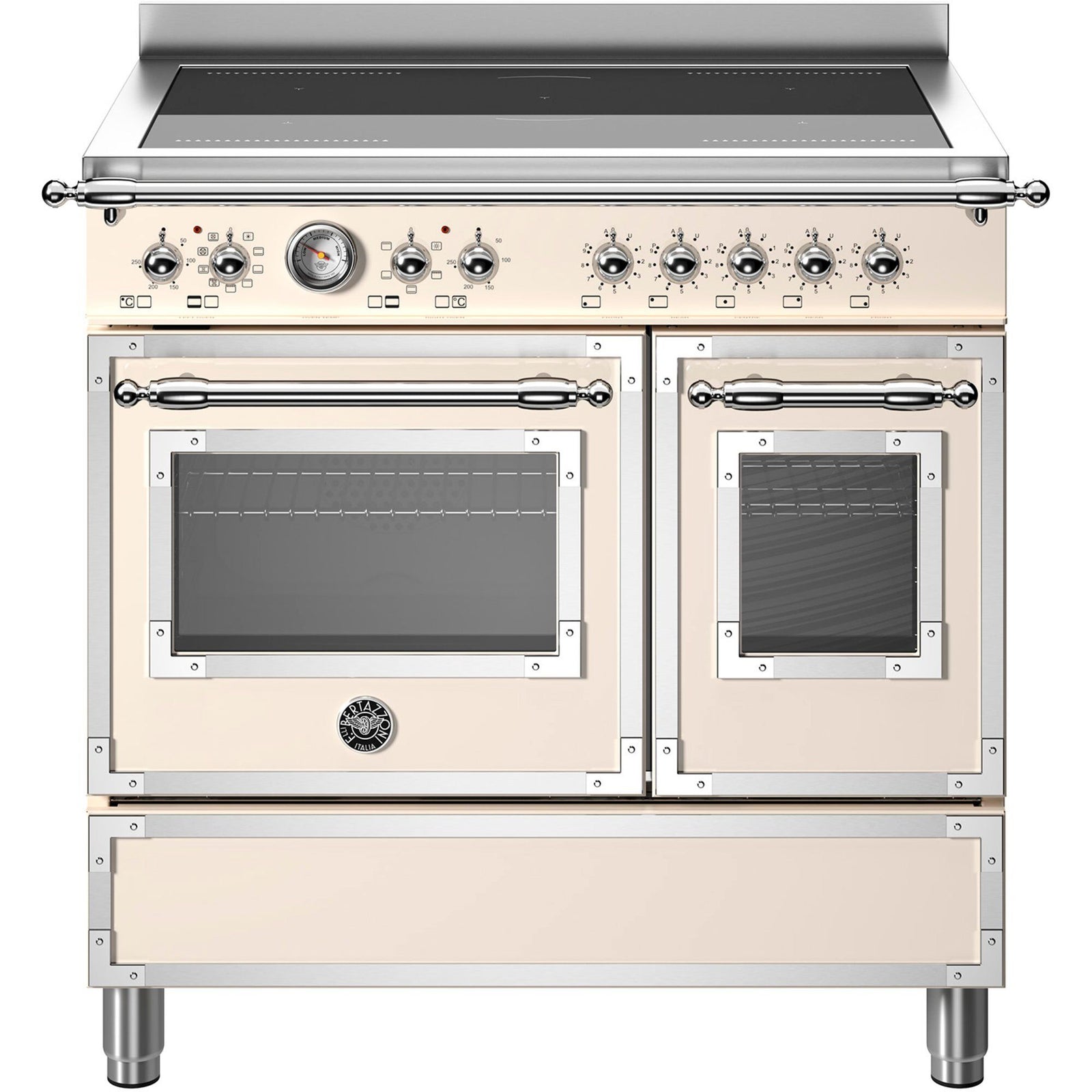 Bertazzoni Bertazzoni HER95I2EAVT Heritage induktionskomfur med dobbeltovn, 90 cm, cremehvid ❤ produktbillede (Induktionskomfur)