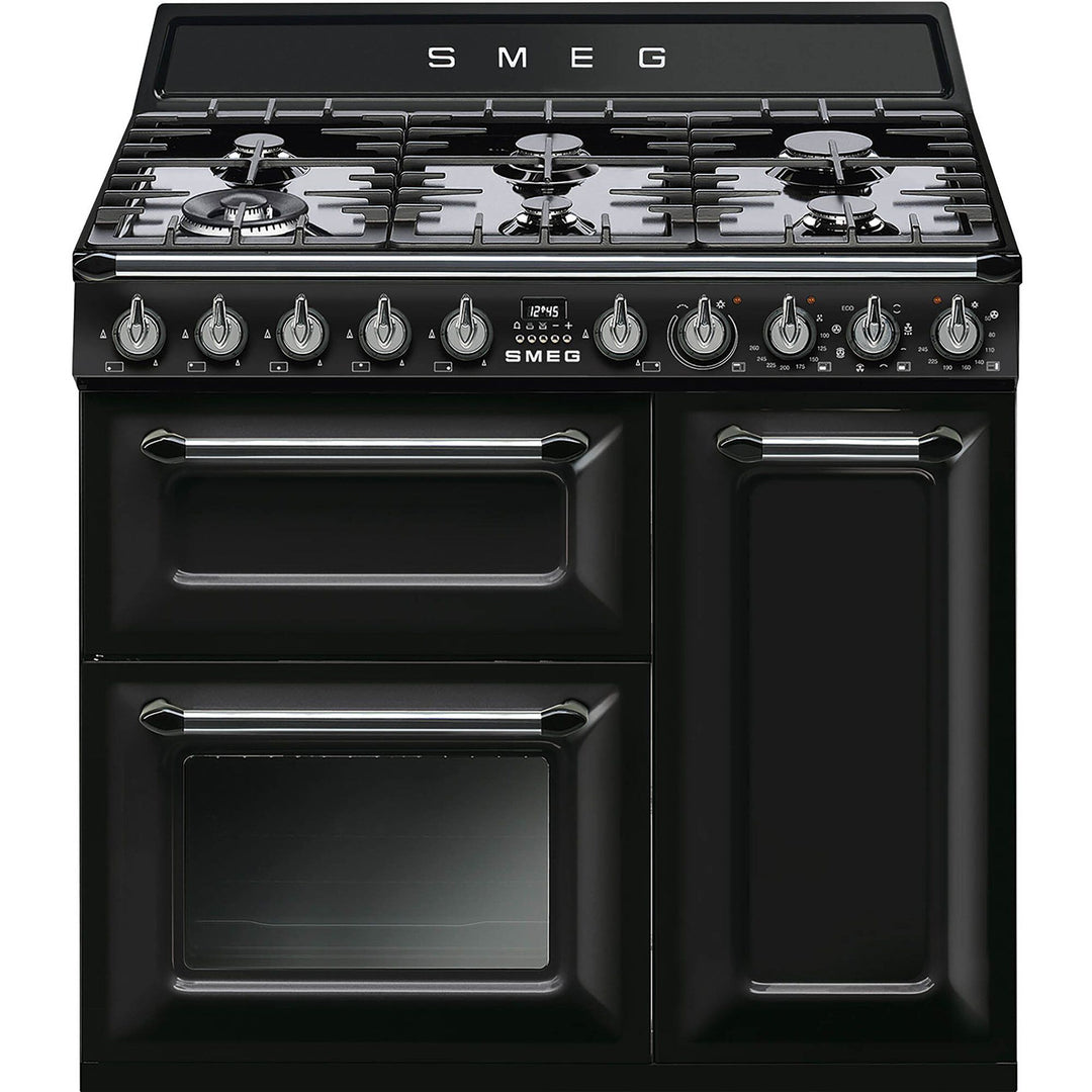 Smeg Smeg 90cm Victoria Gaskomfur m. 3 Ovne, Sort ❤ vinkelbillede (Ovn)