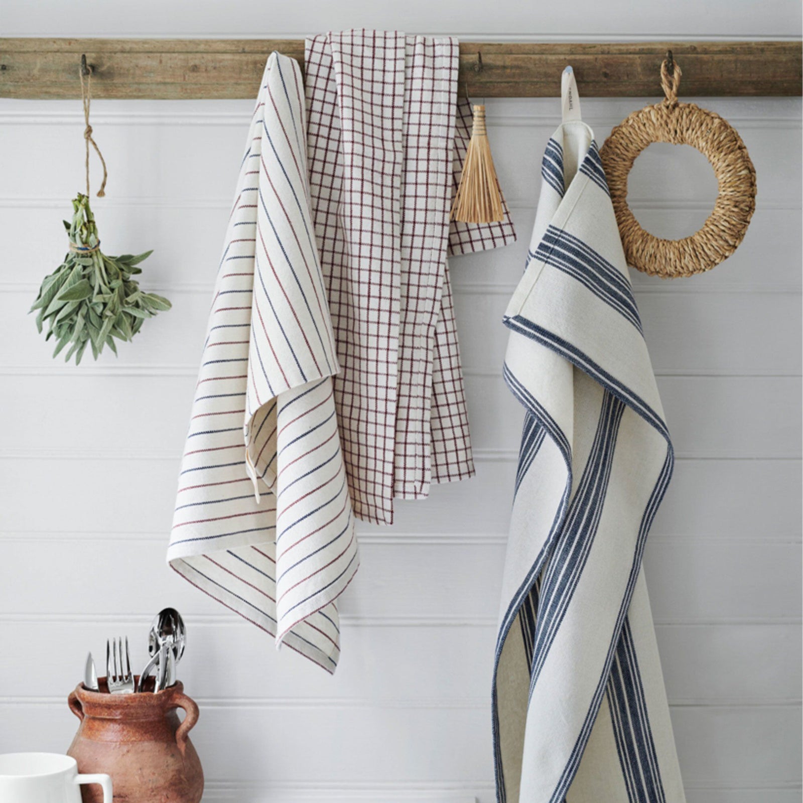 Rosendahl Rosendahl Textiles viskestykke 70 x 50 cm, blå/terrakotta ❤ produktfoto (Køkkenhåndklæde)