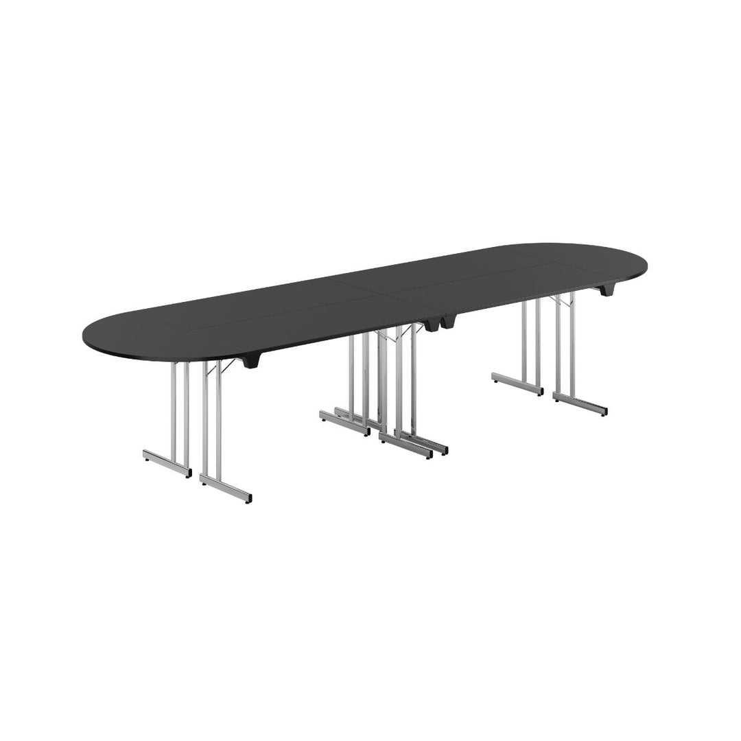 Produktbillede af Konferencebord 340x100cm Sammenklappeligt bord Sort-krom på tilbud