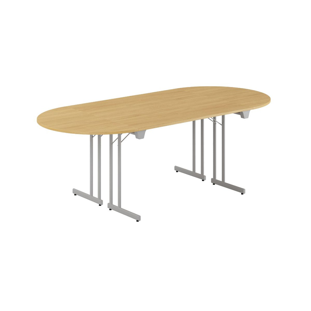 Produktbillede af Konferencebord 220x100cm Sammenklappeligt bord Eg-grå på tilbud