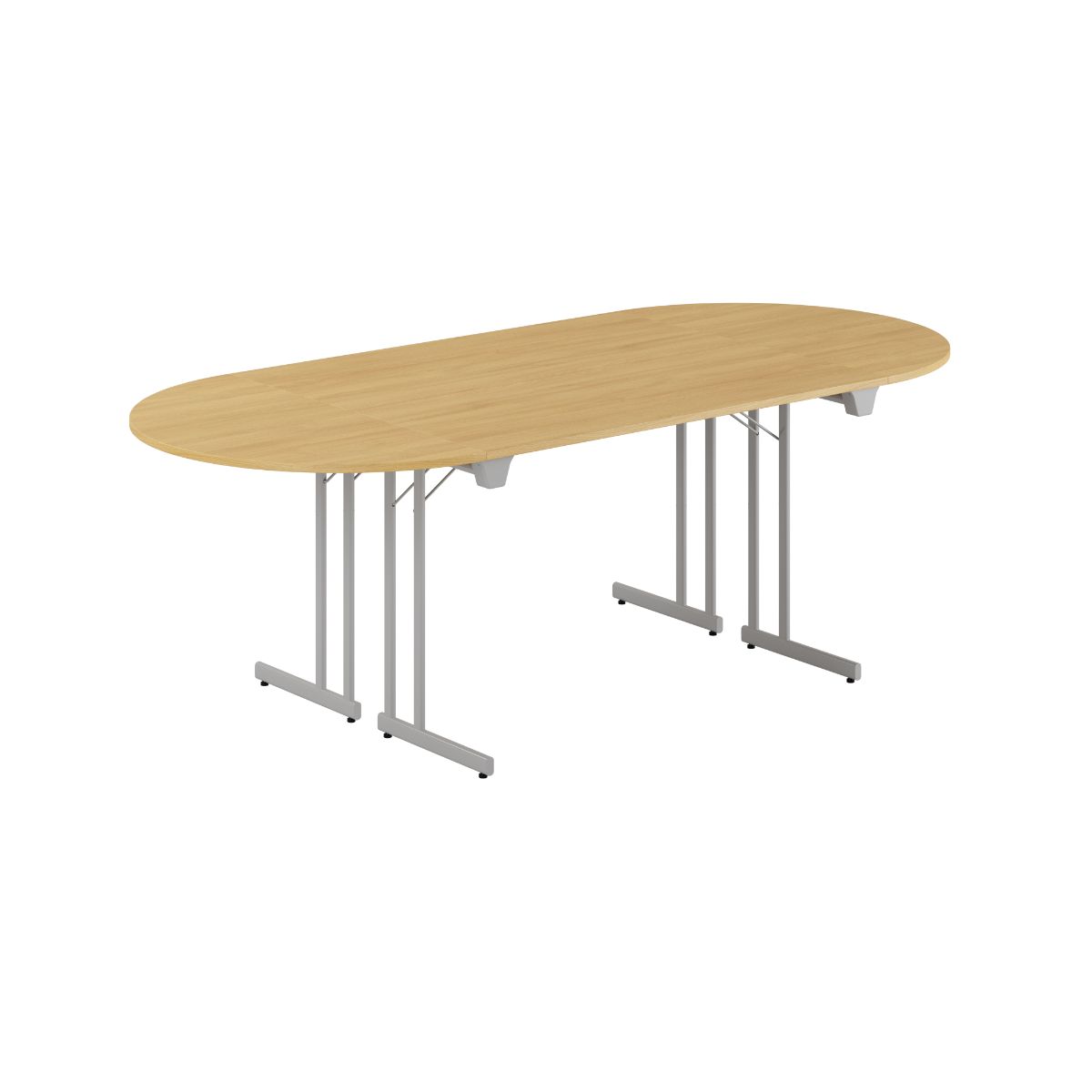 Produktbillede af Konferencebord 220x100cm Sammenklappeligt bord Eg-grå på tilbud