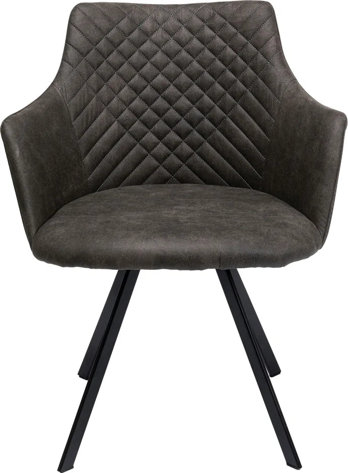 KARE DESIGN Coco Anthracite drejestol m. armlæn antracitgrå polyester og stål