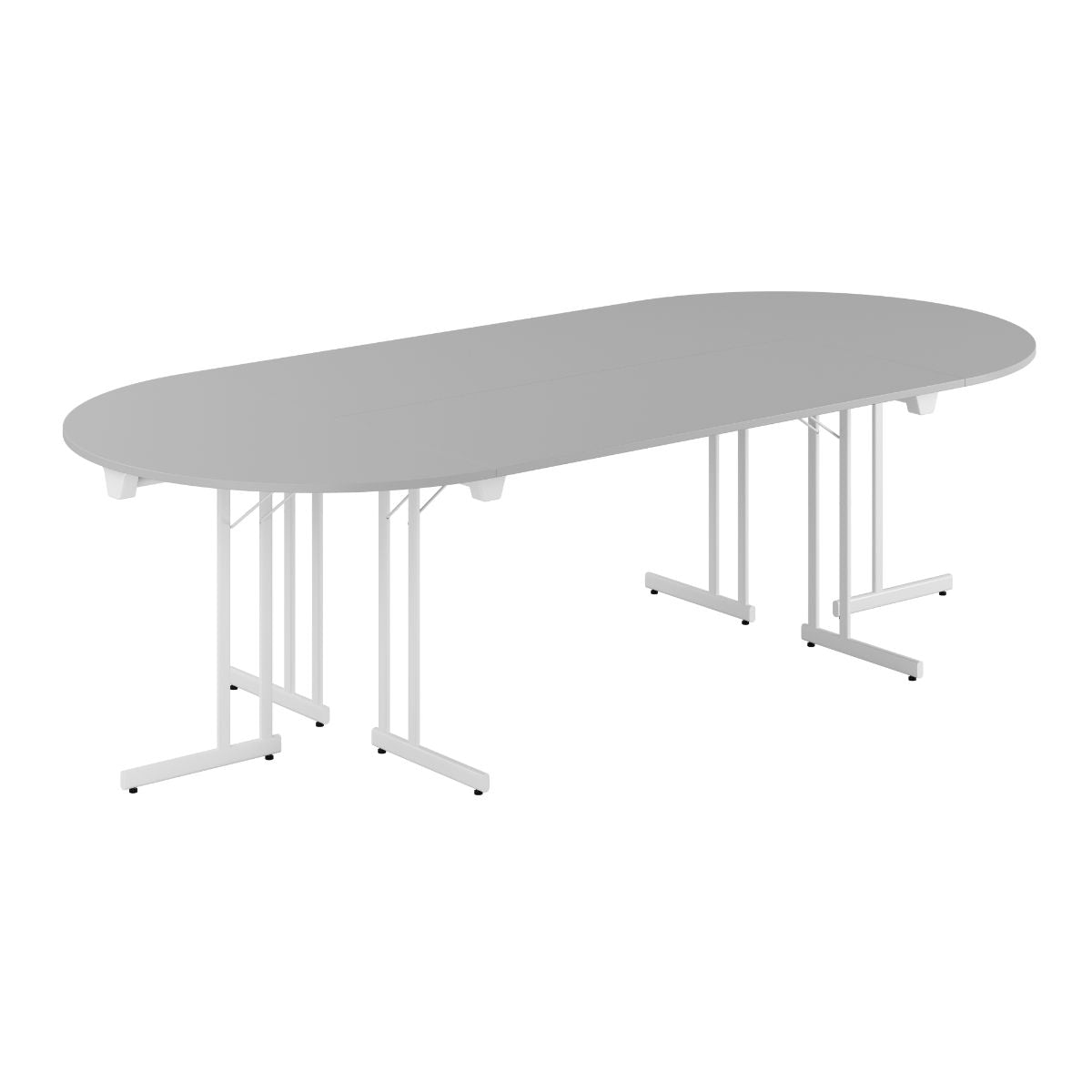 Produktbillede af Konferencebord 260x120cm Sammenklappeligt bord Grå-hvid på tilbud