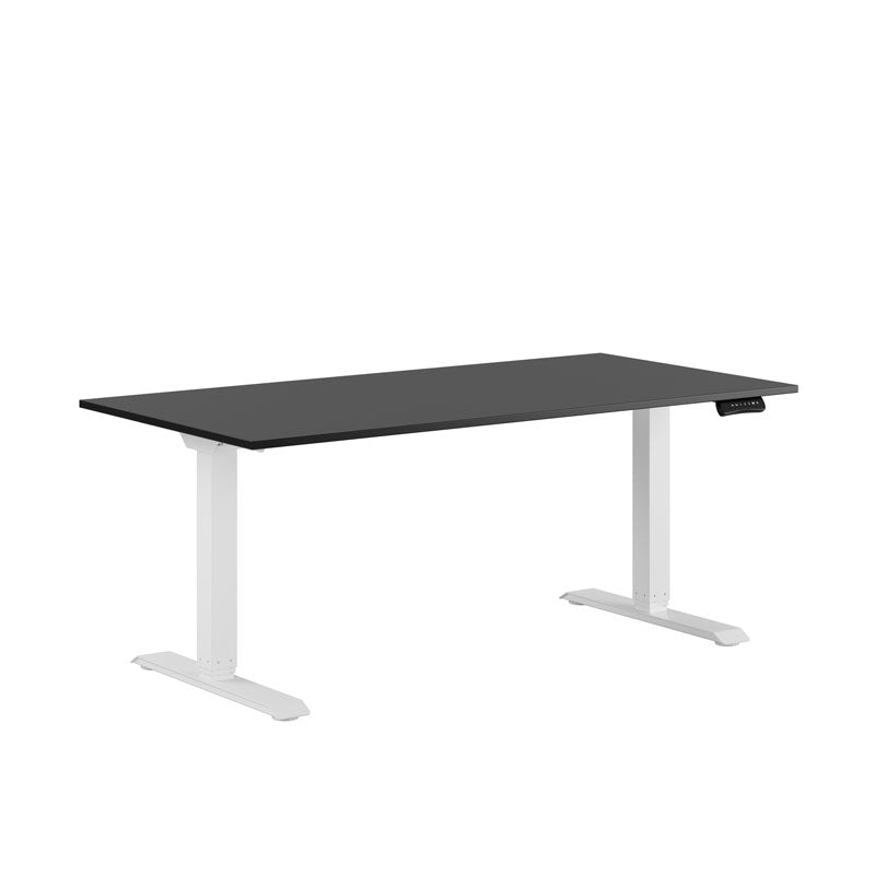 Produktbillede af Premium Hæve/Sænkebord m/2 motorer 160x80cm Sort-hvid på tilbud
