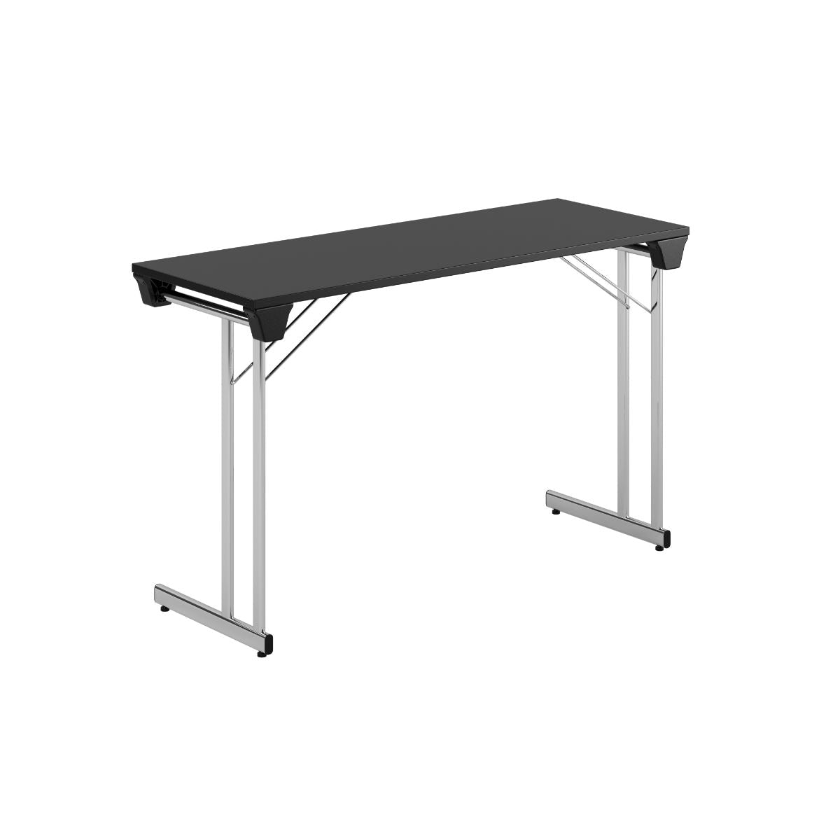 Produktbillede af Kongress Style 120x45cm Sammenklappeligt bord Sort-krom på tilbud