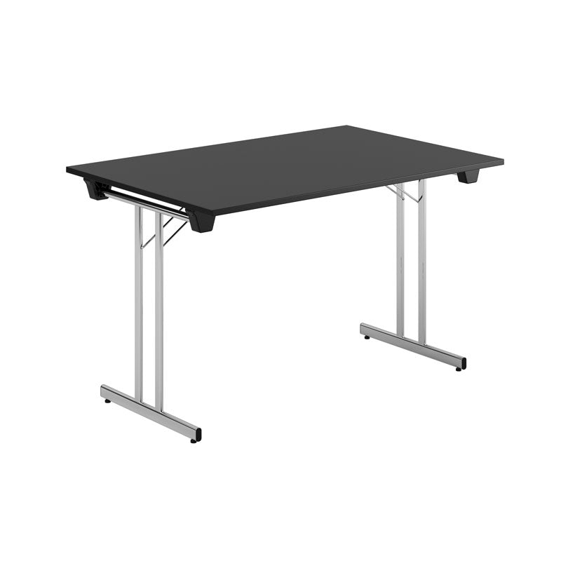Produktbillede af Dinner Style 120x80cm Sammenklappeligt bord Sort-krom på tilbud