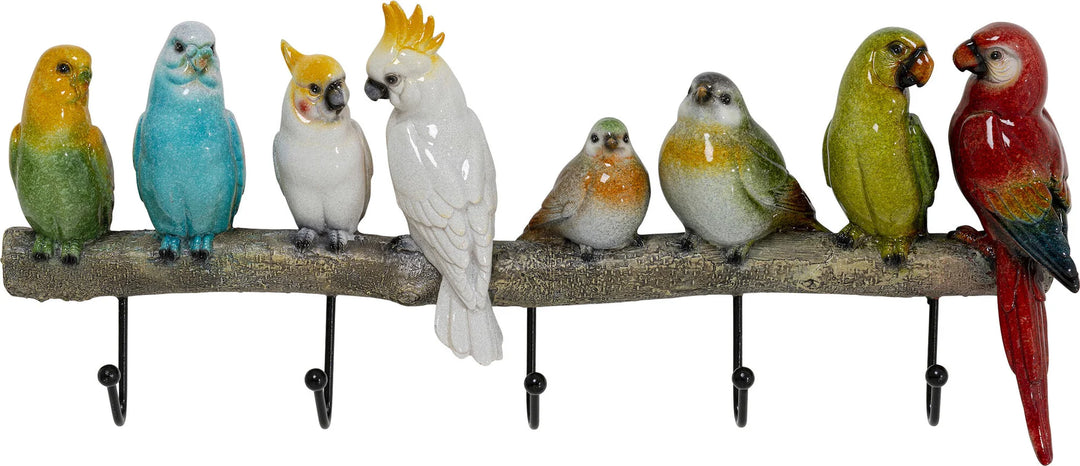 KARE DESIGN Exotic Birds knagerække m. 5 knager multifarvet polyresin og stål