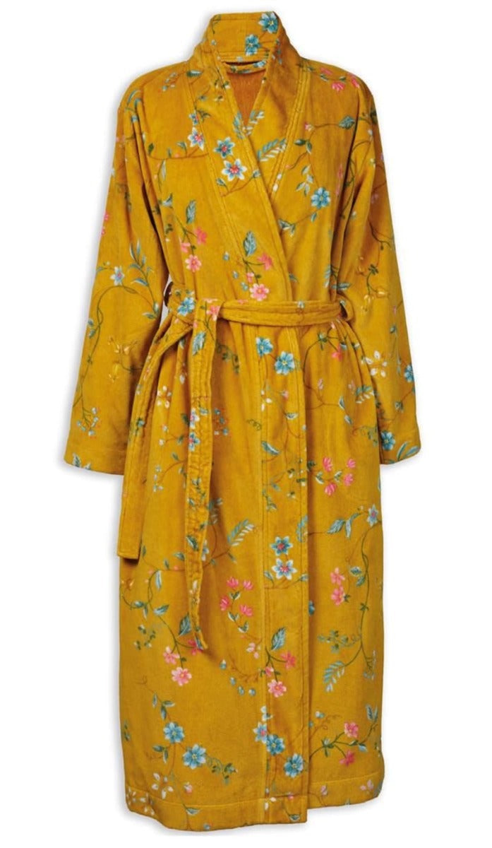 Produktbillede af Pip Studio Badekåbe Les Fleurs Yellow M på tilbud i høj kvalitet