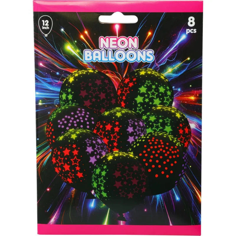 Balloner Neon Sæt Med 8 Stk.