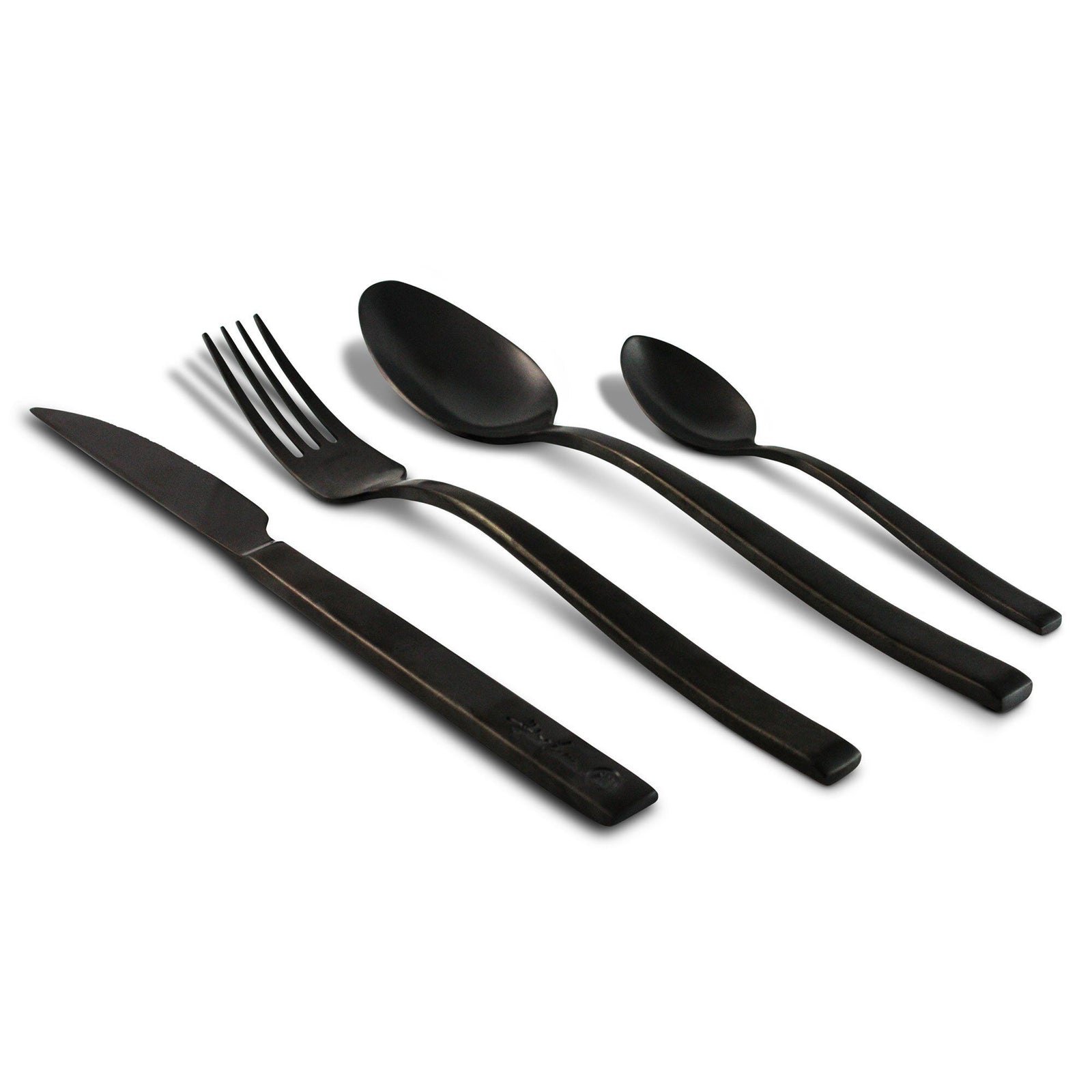 Magnor Magnor Pure bestiksæt, 24 dele, sort – vinkelbillede (Bestik)