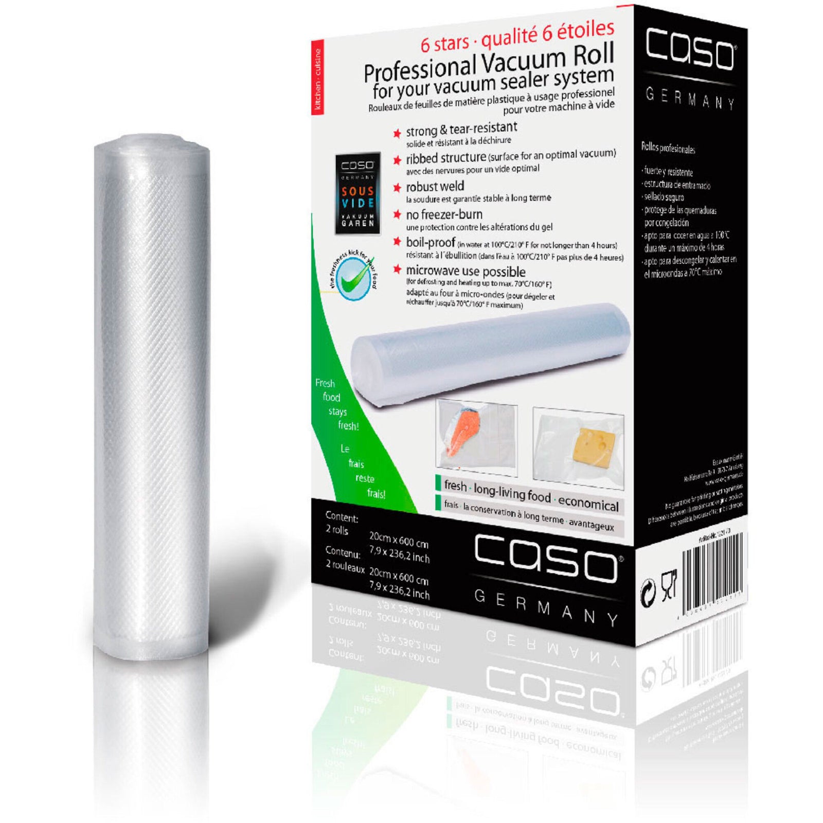 Caso Caso 2 stk. 20 x 600 cm. folieruller ❤ produktbillede i kategorien Vakuumposer