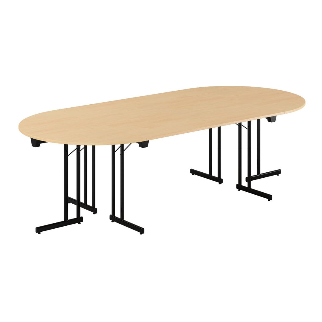 Produktbillede af Konferencebord 260x120cm Sammenklappeligt bord Bøg-sort på tilbud