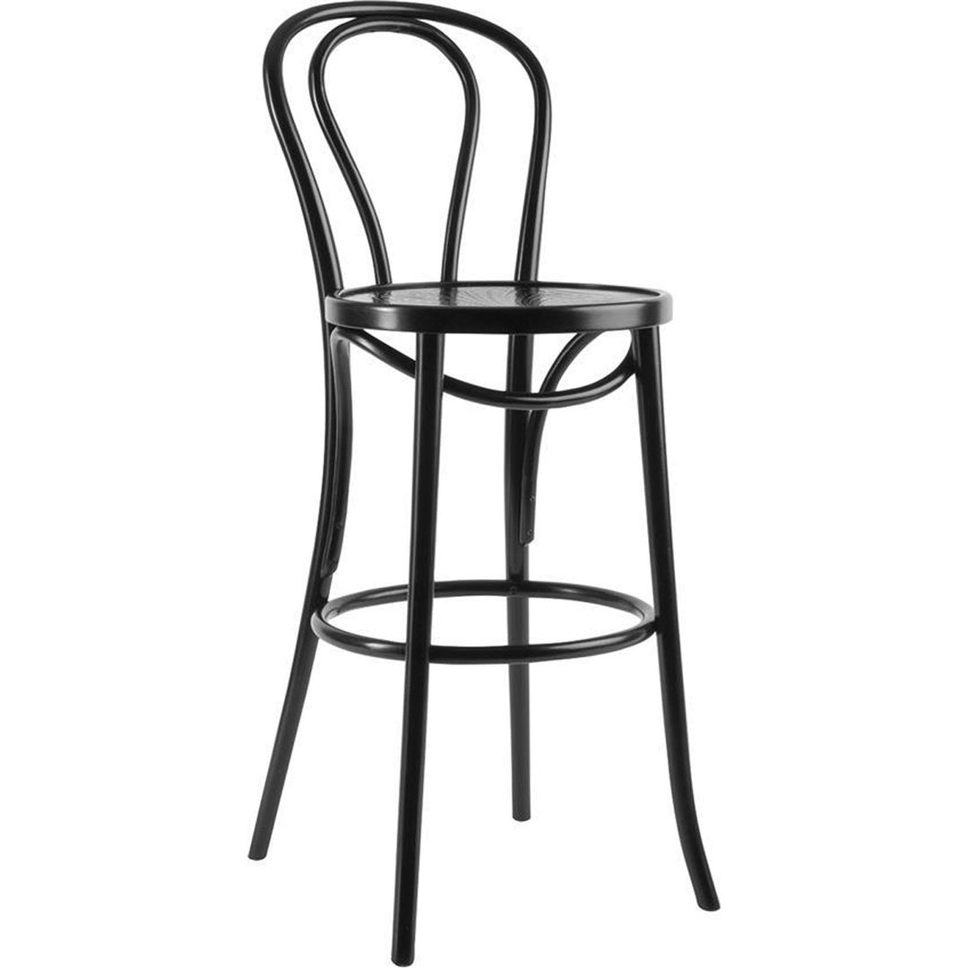 Produktbillede af WINNIE barstol med sædehøjde 75cm Sort lak på tilbud