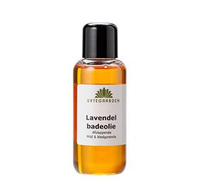 Detaljeret produktbillede af Urtegaarden Afslappende badeolie lavendel 100ml. på tilbud