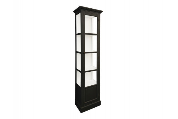 Produktbillede af Agersø Vitrineskab 205x55x36 cm Sort/Hvid på tilbud i høj kvalitet