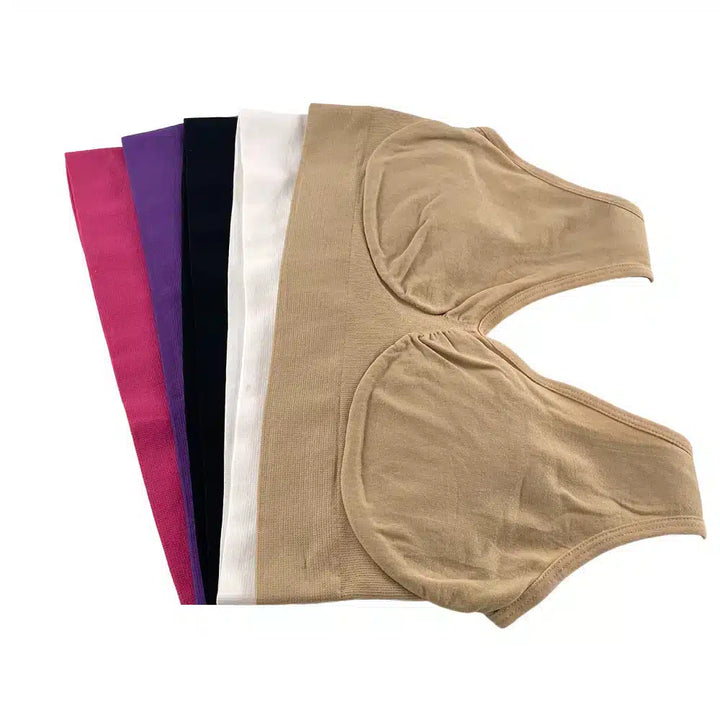Ahh Bra pakke med 5 stk. sømløs bh (fås i flere forskellige farver) Sort hvid beige pink lilla / 3XL