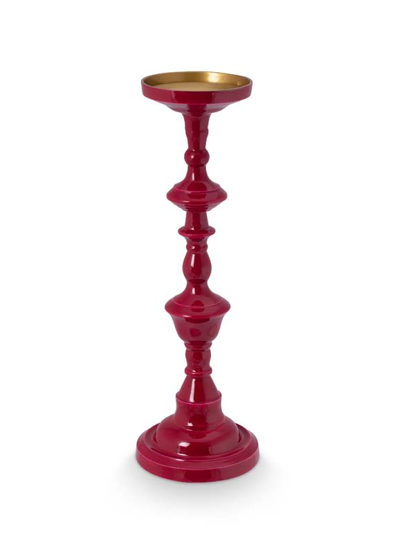 Produktbillede af Candle Holder Large Metal Dark Pink 46cm på tilbud i høj kvalitet
