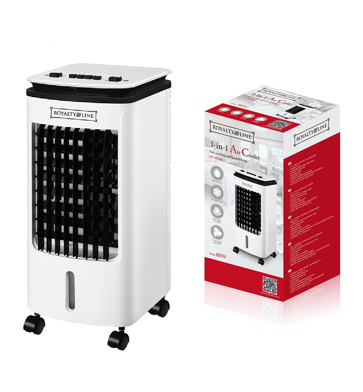 Produktbillede af Køb Luftkøler 3-i-1 Air Cooler fra Royalty Line (4 liter tank) på tilbud
