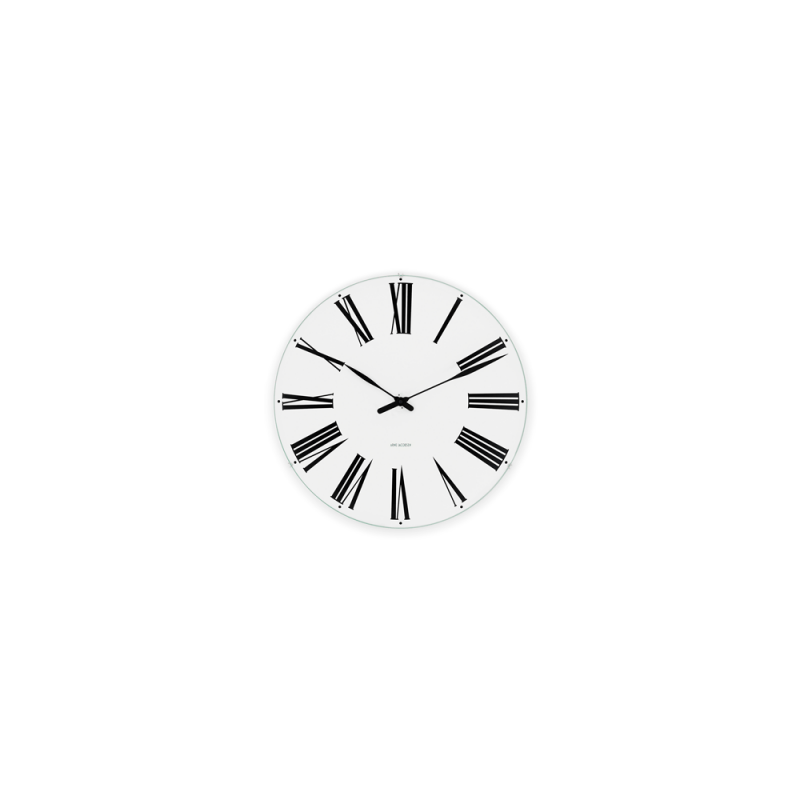 Produktbillede af Arne Jacobsen Roman Vægur Ø16 cm sort/hvid i premium kvalitet