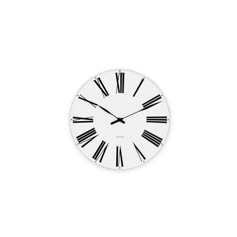 Produktbillede af Arne Jacobsen Roman Vægur Ø21 cm sort/hvid i premium kvalitet