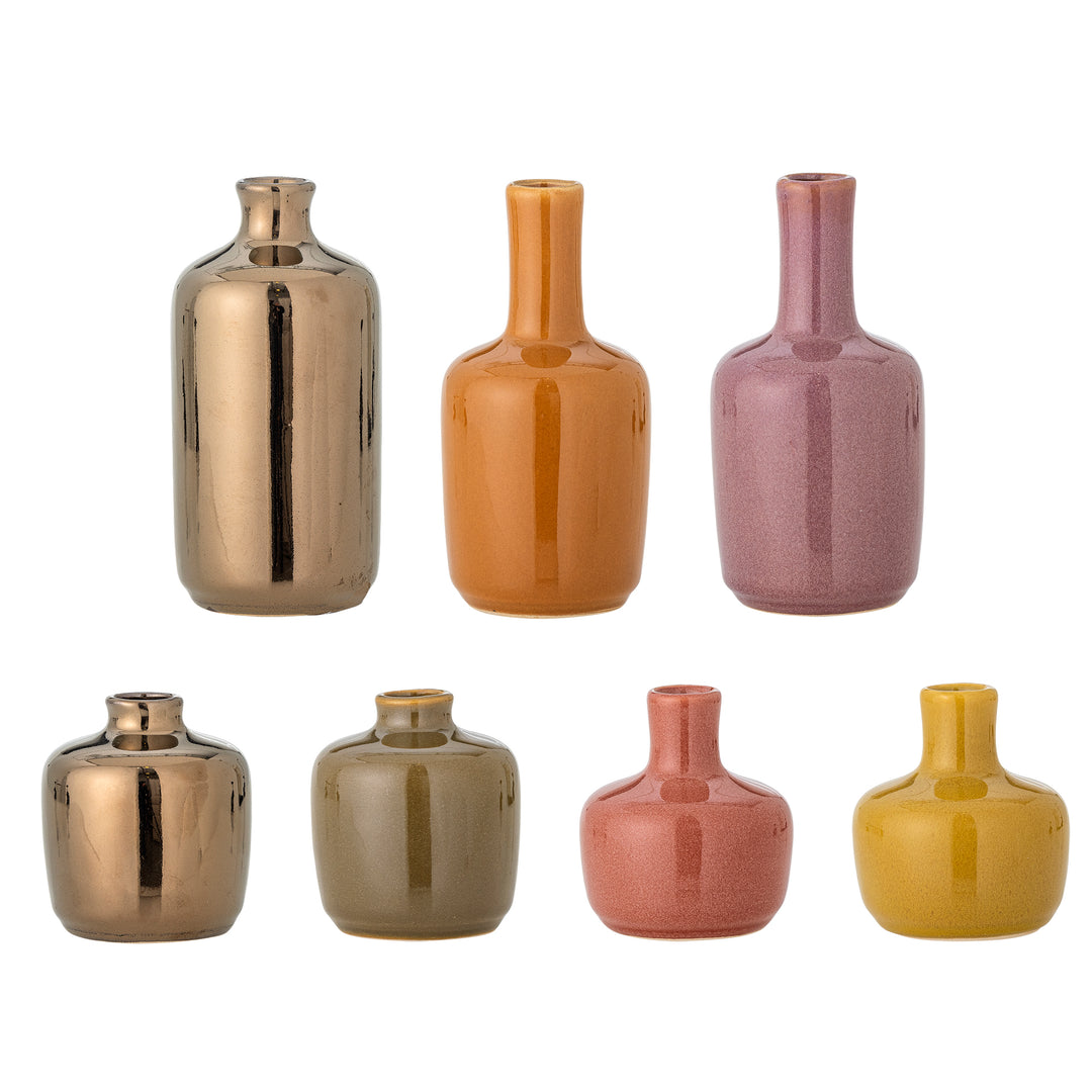 BLOOMINGVILLE Maien vase brun stentøj sæt af 7