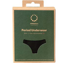 Detaljeret produktbillede af AllMatters Menstruationstrusser Bikini Underwear Light/Moderate L på tilbud