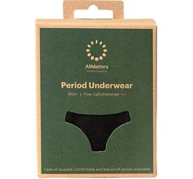 Detaljeret produktbillede af AllMatters Menstruationstrusser Bikini Underwear Light/Moderate S på tilbud